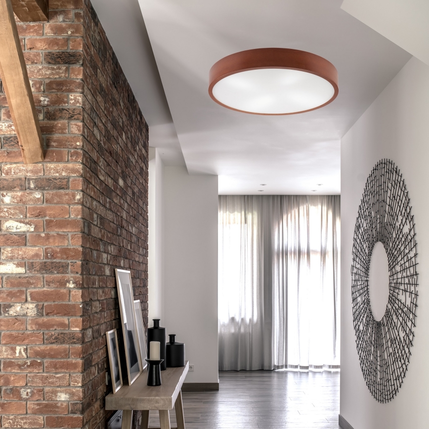 Ceiling light NATURAL 4xE27/60W/230V ø 57 cm pine/brown