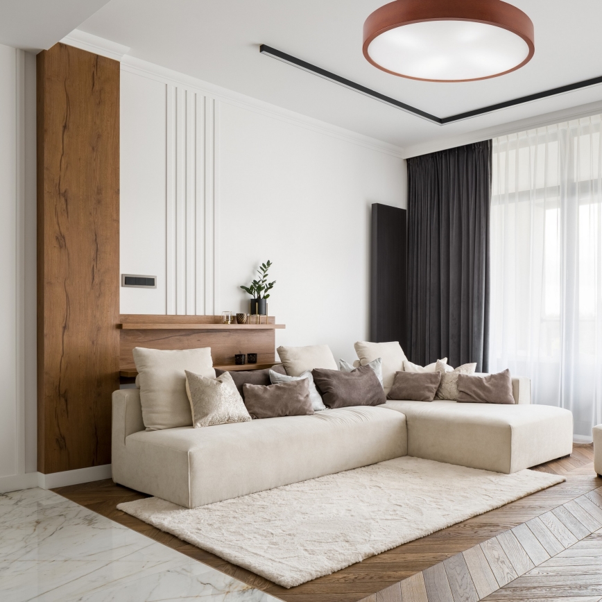 Ceiling light NATURAL 4xE27/60W/230V ø 57 cm pine/brown