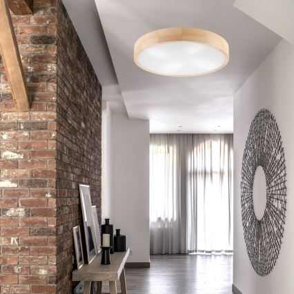 Ceiling light NATURAL 4xE27/60W/230V ø 57 cm pine