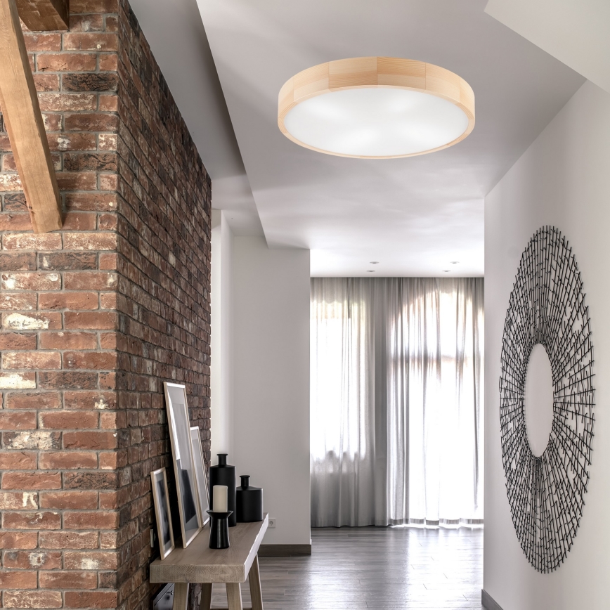 Ceiling light NATURAL 4xE27/60W/230V ø 57 cm pine