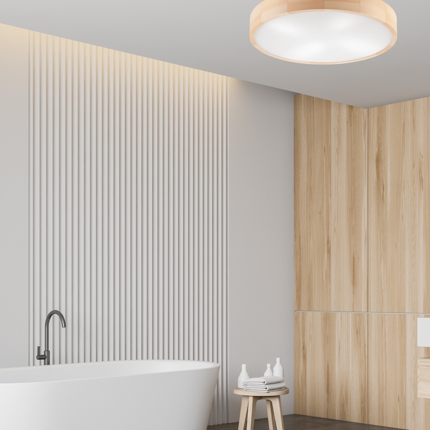 Ceiling light NATURAL 4xE27/60W/230V ø 57 cm pine