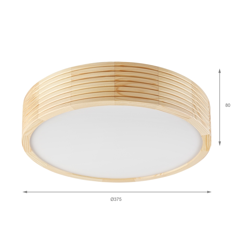 Ceiling light NATURAL MODERN 2xE27/15W/230V dia. 37.5 cm pine