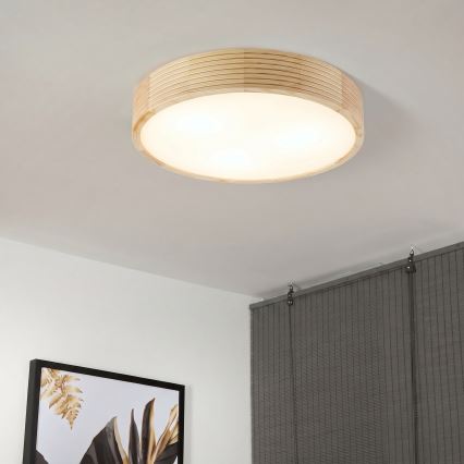 Ceiling light NATURAL MODERN 3xE27/15W/230V Ø 47.5 cm pine