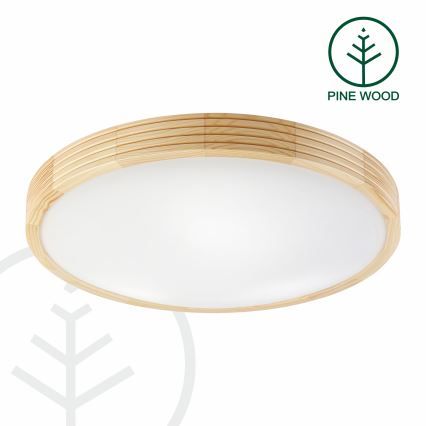 Ceiling light NATURAL MODERN SLIM 3xE27/15W/230V Ø 47,5 cm pine