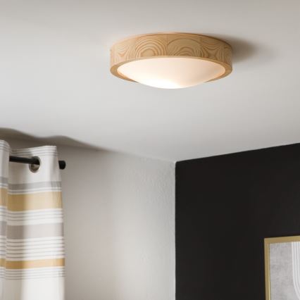 Ceiling light NATURAL SLIM 1xE27/60W/230V ø 27 cm pine