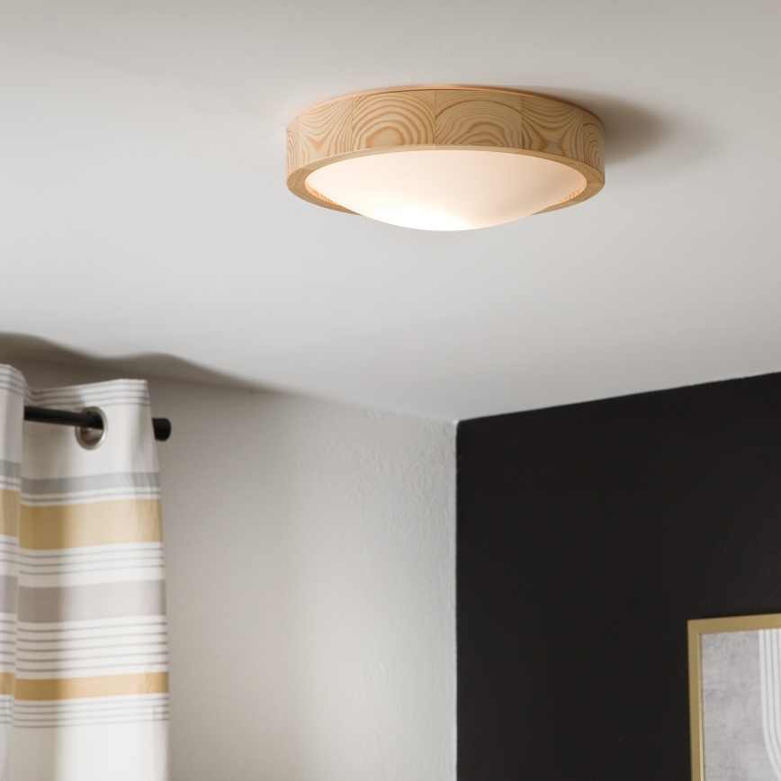 Ceiling light NATURAL SLIM 1xE27/60W/230V ø 27 cm pine