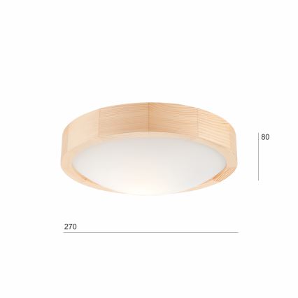 Ceiling light NATURAL SLIM 1xE27/60W/230V ø 27 cm pine