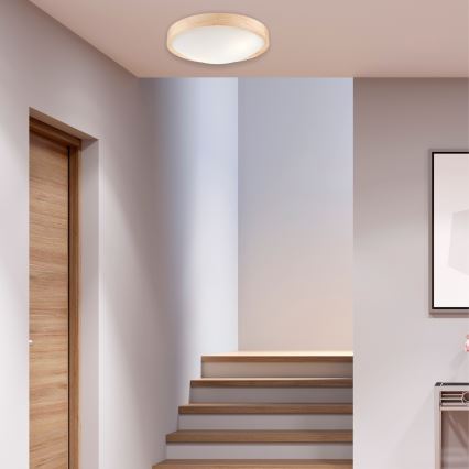 Ceiling light NATURAL SLIM 2xE27/60W/230V ø 37 cm pine