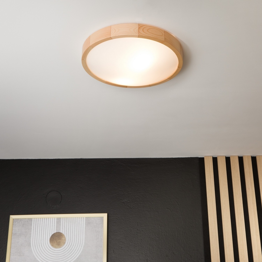 Ceiling light NATURAL SLIM 2xE27/60W/230V ø 37 cm pine