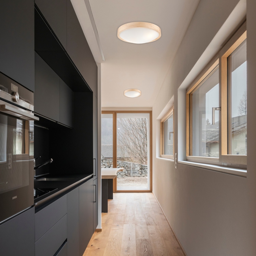 Ceiling light NATURAL SLIM 2xE27/60W/230V ø 37 cm pine