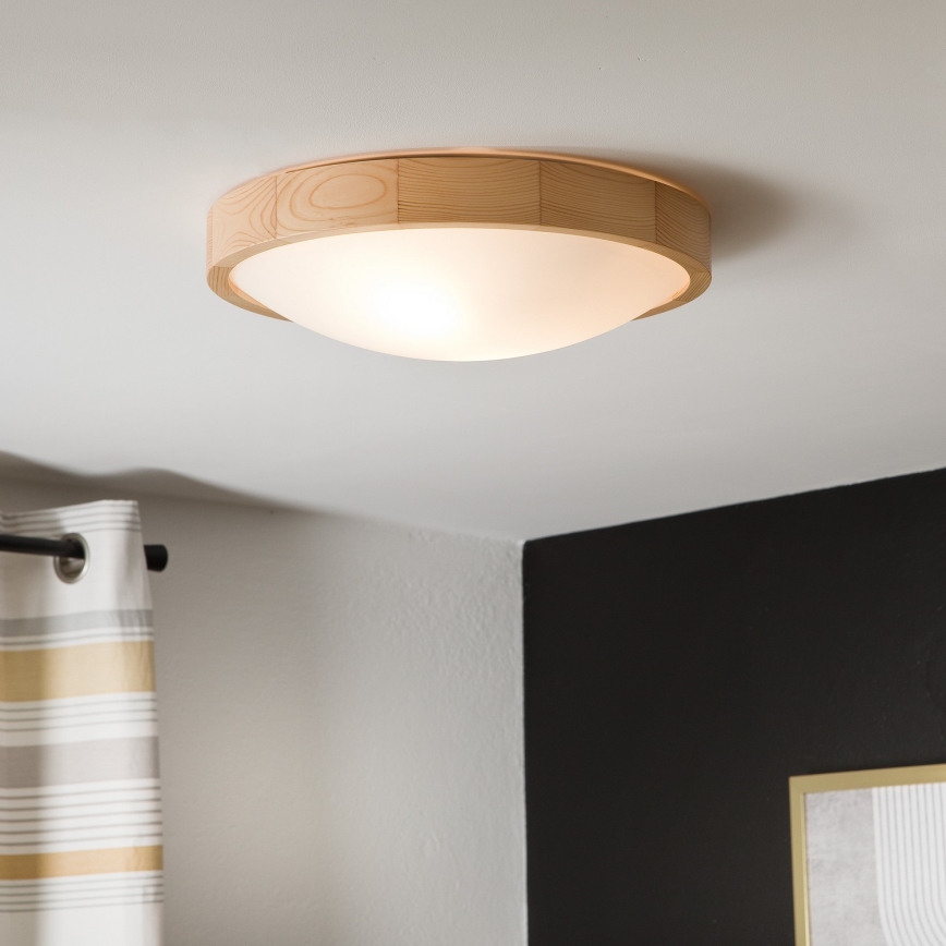 Ceiling light NATURAL SLIM 2xE27/60W/230V ø 37 cm pine