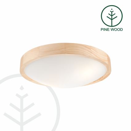 Ceiling light NATURAL SLIM 2xE27/60W/230V ø 37 cm pine