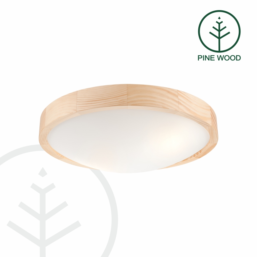 Ceiling light NATURAL SLIM 2xE27/60W/230V ø 37 cm pine