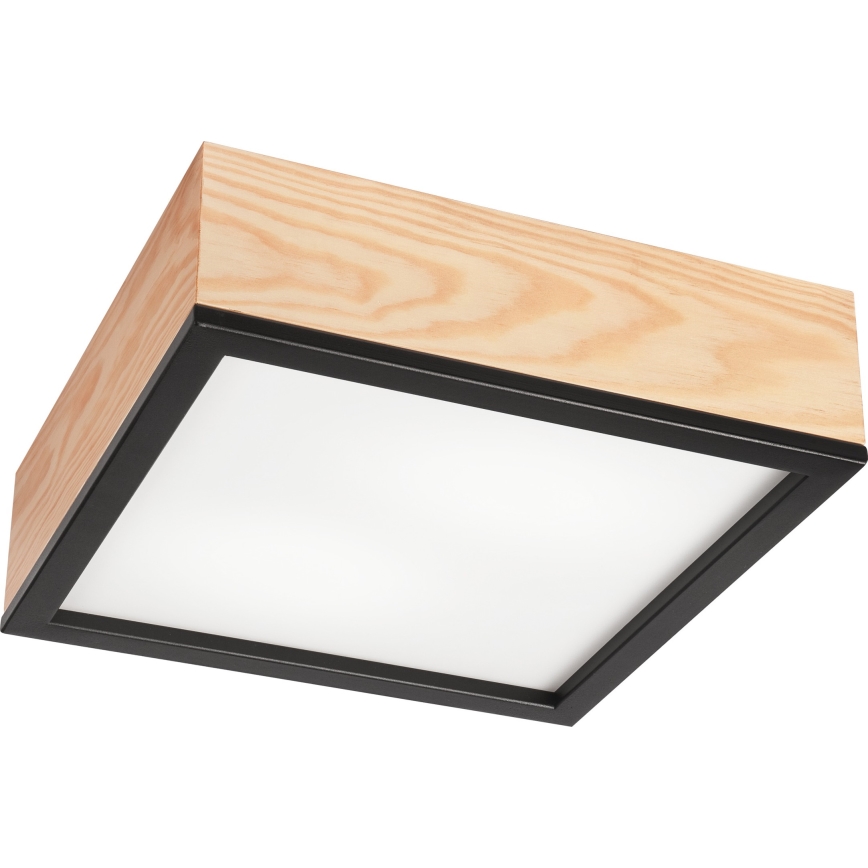 Ceiling light NATURAL SQUARE 2xE27/15W/230V 31x31 cm pine/black