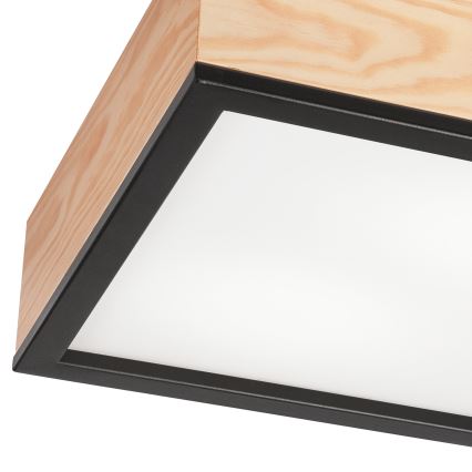 Ceiling light NATURAL SQUARE 2xE27/15W/230V 31x31 cm pine/black