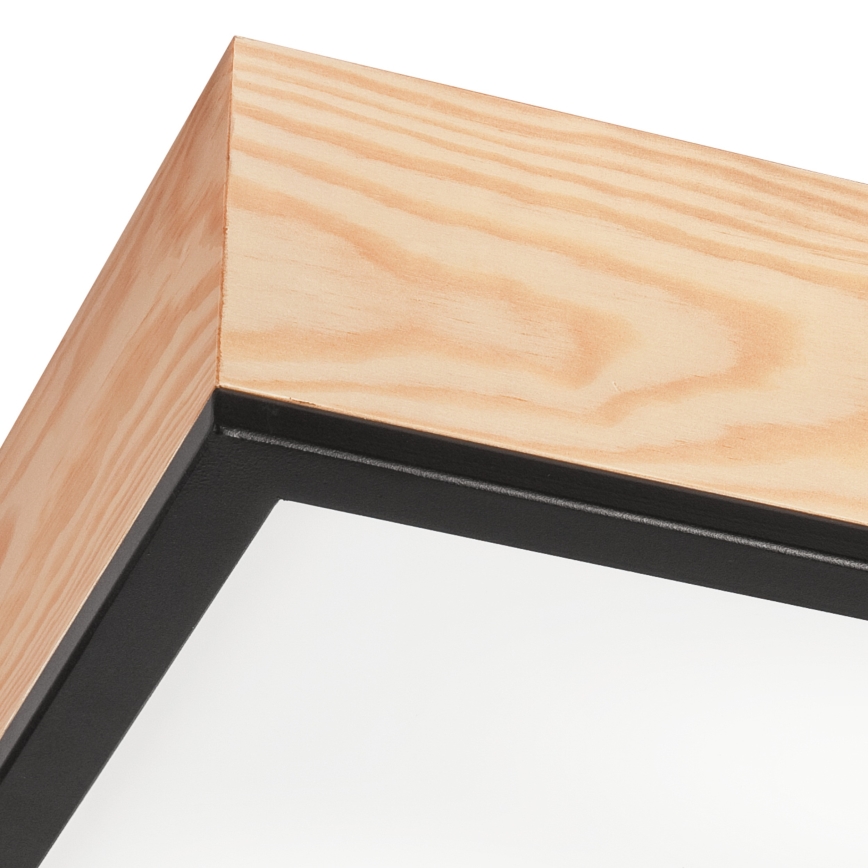 Ceiling light NATURAL SQUARE 2xE27/15W/230V 31x31 cm pine/black