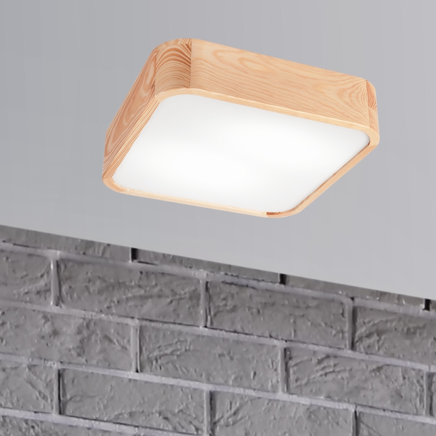 Ceiling light NATURAL SQUARE 2xE27/15W/230V 35x35 cm pine
