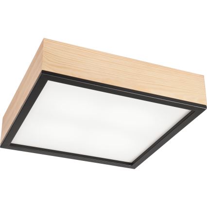 Ceiling light NATURAL SQUARE 4xE27/15W/230V 39x39 cm pine/black
