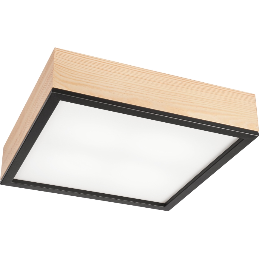 Ceiling light NATURAL SQUARE 4xE27/15W/230V 39x39 cm pine/black