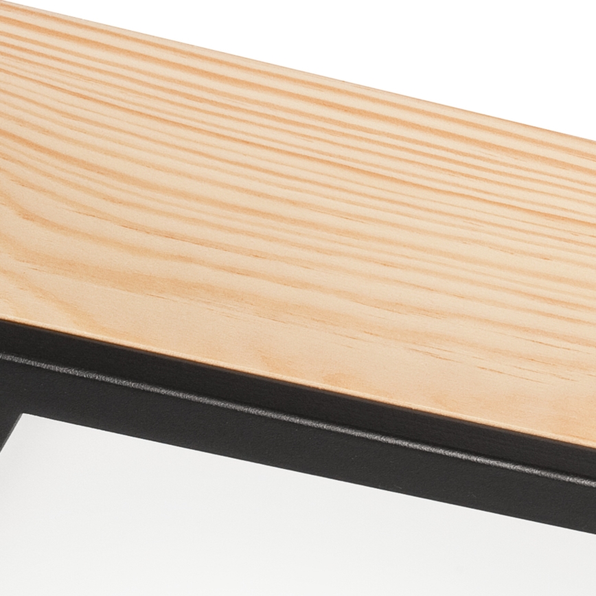 Ceiling light NATURAL SQUARE 4xE27/15W/230V 39x39 cm pine/black