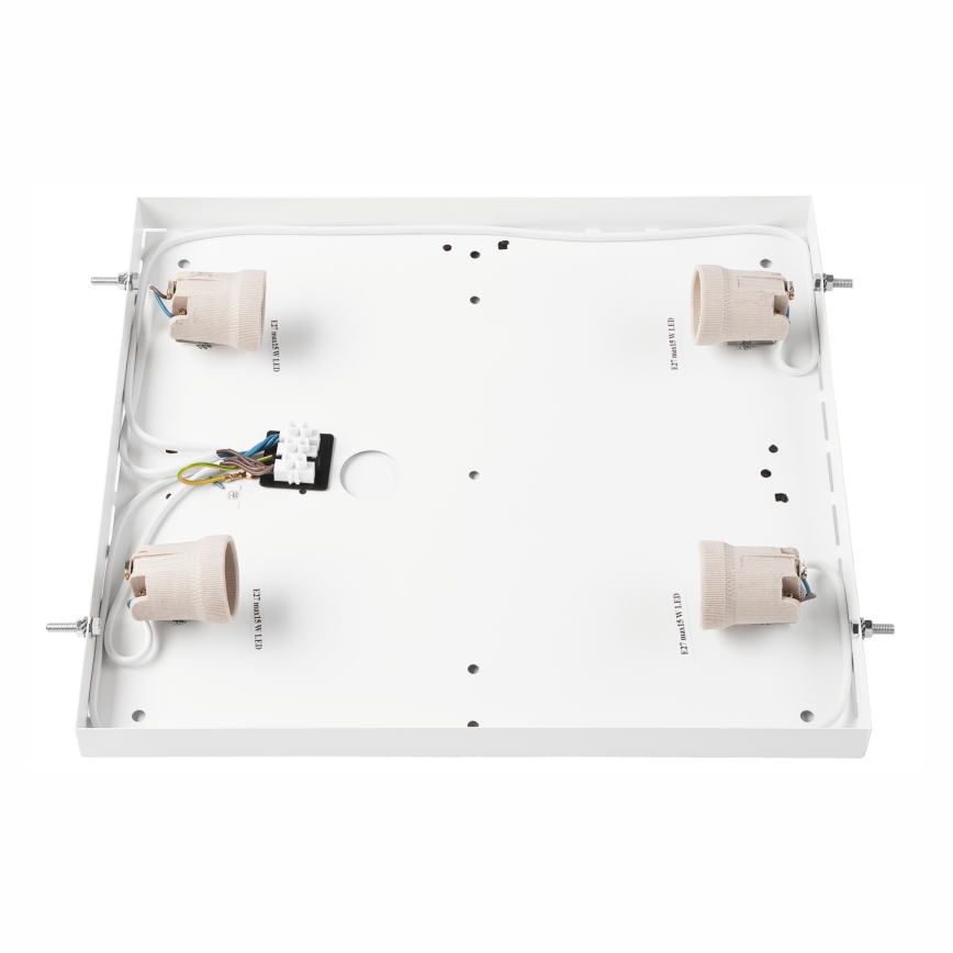 Ceiling light NATURAL SQUARE 4xE27/15W/230V 39x39 cm pine/black