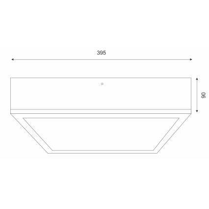 Ceiling light NATURAL SQUARE 4xE27/15W/230V 39x39 cm pine/black