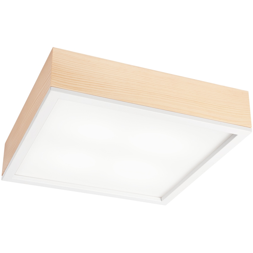 Ceiling light NATURAL SQUARE 4xE27/15W/230V 39x39 cm pine/white