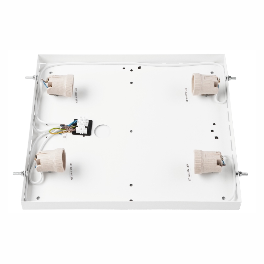 Ceiling light NATURAL SQUARE 4xE27/15W/230V 39x39 cm pine/white