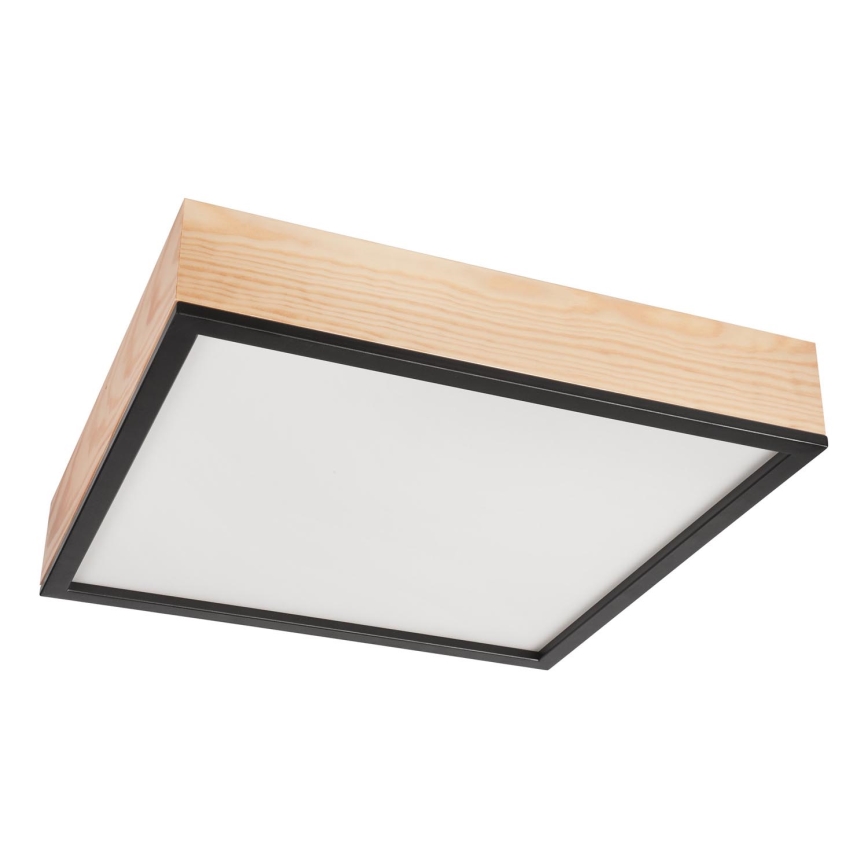 Ceiling light NATURAL SQUARE 4xE27/15W/230V 48x48 cm pine/black