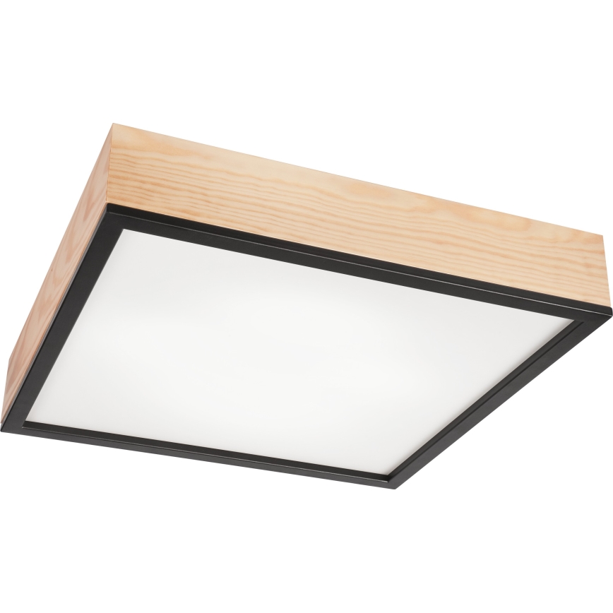 Ceiling light NATURAL SQUARE 4xE27/15W/230V 48x48 cm pine/black