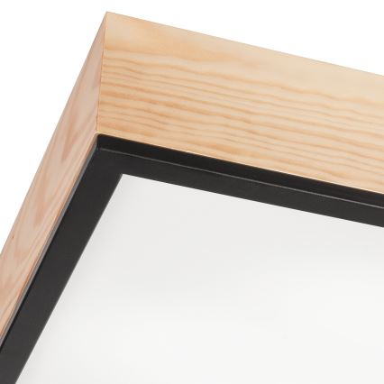 Ceiling light NATURAL SQUARE 4xE27/15W/230V 48x48 cm pine/black
