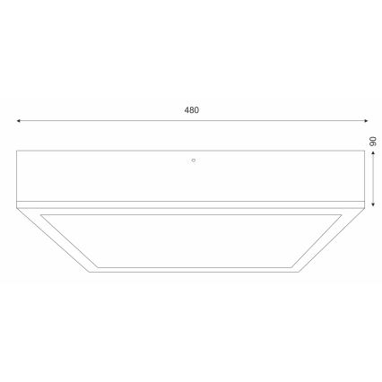 Ceiling light NATURAL SQUARE 4xE27/15W/230V 48x48 cm pine/black