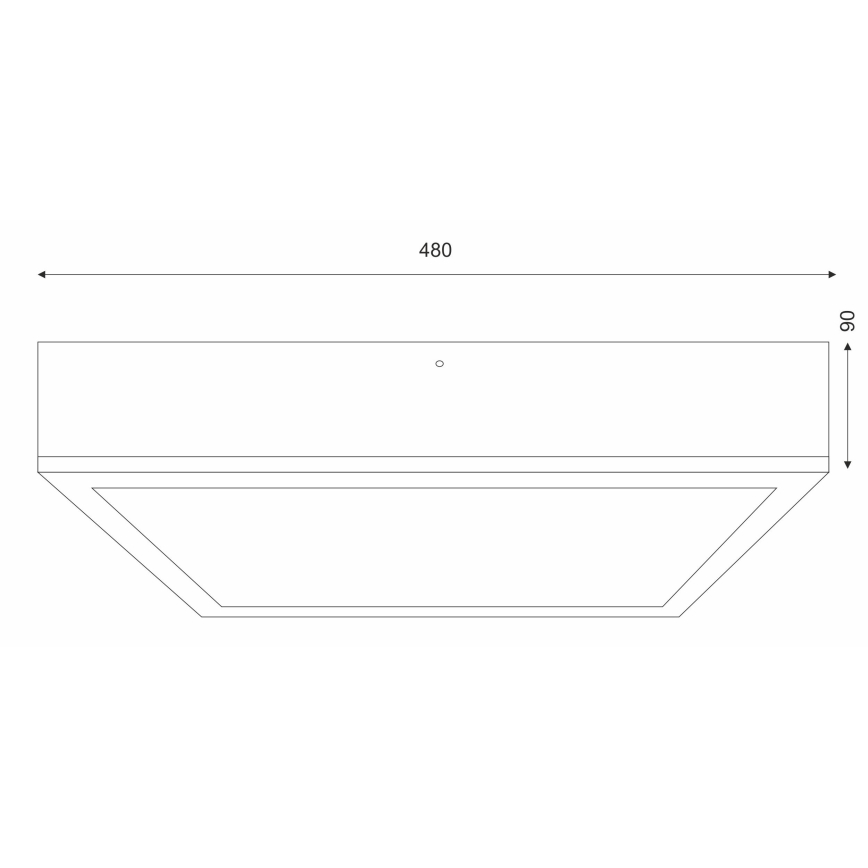Ceiling light NATURAL SQUARE 4xE27/15W/230V 48x48 cm pine/black