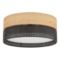Ceiling light NICOL 4xE27/15W/230V Ø 50 cm veneer/black