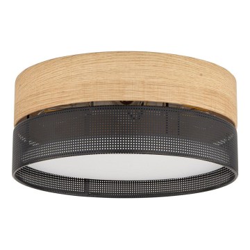 Ceiling light NICOL 4xE27/15W/230V Ø 50 cm veneer/black