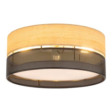 Ceiling light NICOL 4xE27/15W/230V Ø 50 cm veneer/black