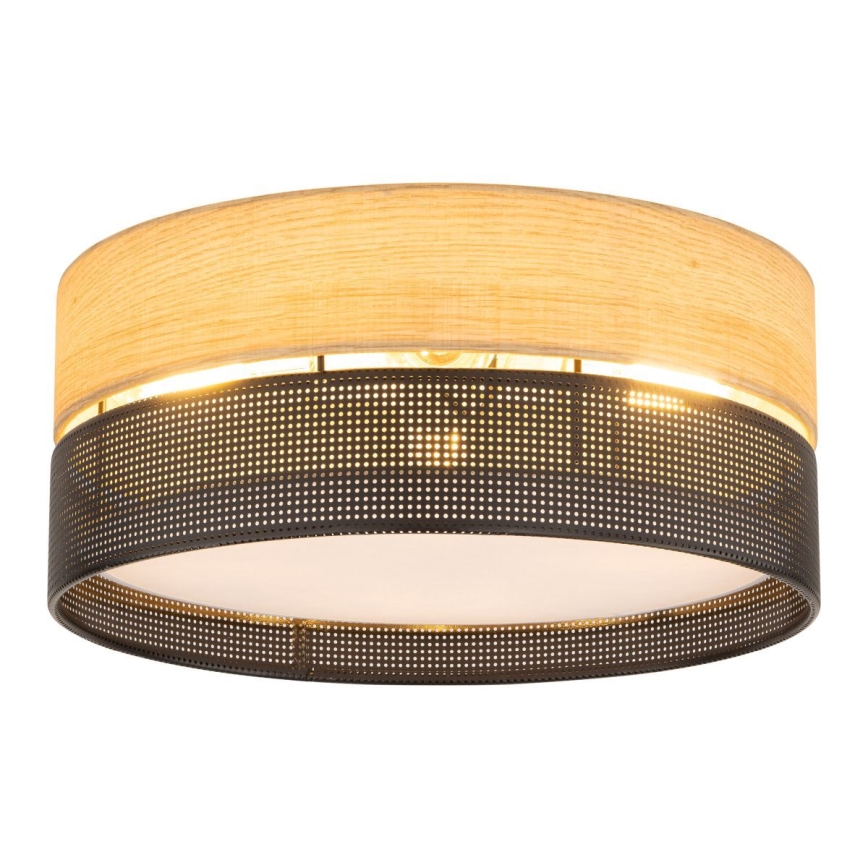 Ceiling light NICOL 4xE27/15W/230V Ø 50 cm veneer/black