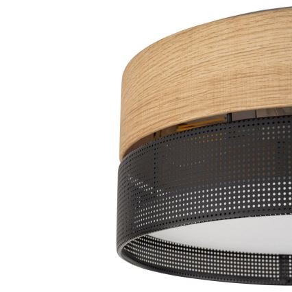 Ceiling light NICOL 4xE27/15W/230V Ø 50 cm veneer/black
