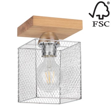 Ceiling light NORMAN WOOD 1xE27/25W/230V matte oak - FSC certified