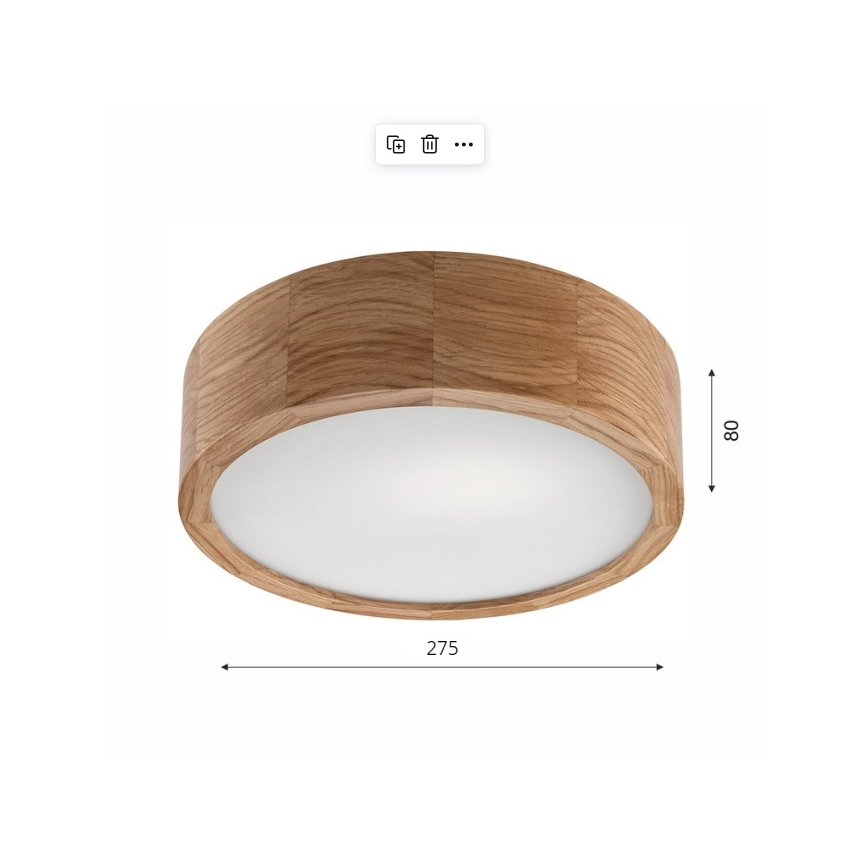 Ceiling light OAK 1xE27/60W/230V oak ø 27,5 cm - FSC certified