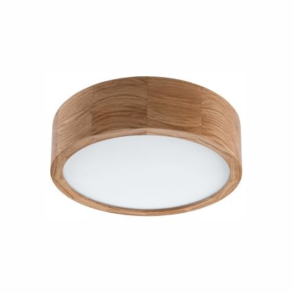 OAK Bathroom Ceiling Light, 2x E27 (max 15W), 230V, IP54, Oak Finish, Ø 27 cm
