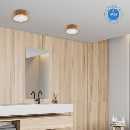 Bathroom ceiling light OAK 2xE27/15W/230V IP54 oak ø 27 cm - FSC certified