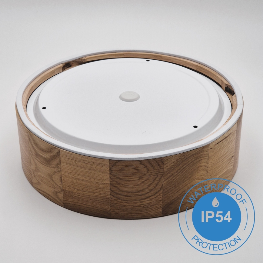 Bathroom ceiling light OAK 2xE27/15W/230V IP54 oak ø 27 cm - FSC certified