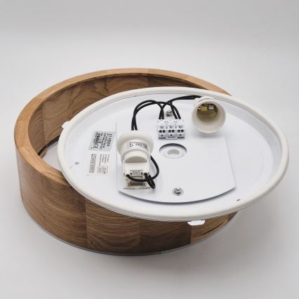 Bathroom ceiling light OAK 2xE27/15W/230V IP54 oak ø 27 cm - FSC certified