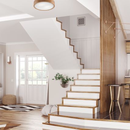 Ceiling light OAK 2xE27/60W/230V oak ø 37,5 cm - FSC certified