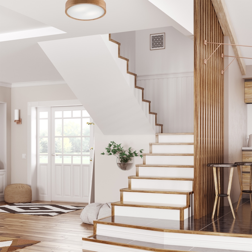 Ceiling light OAK 2xE27/60W/230V oak ø 37,5 cm - FSC certified