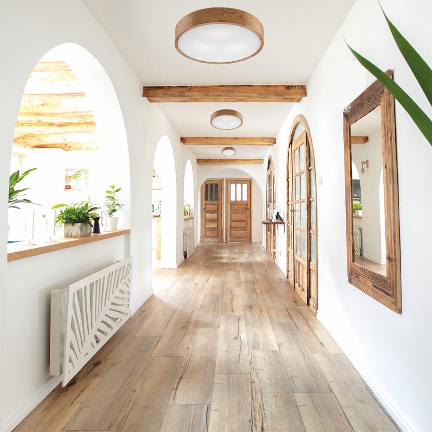 Ceiling light OAK 3xE27/60W/230V oak ø 47,5 cm
