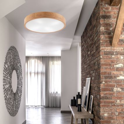 Ceiling light OAK 4xE27/60W/230V ø 57 cm oak