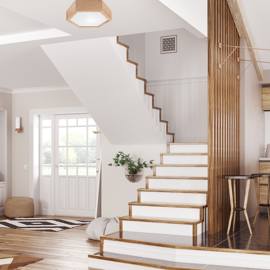 Ceiling light OAK HEX 1xE27/60W/230V d. 32 cm oak