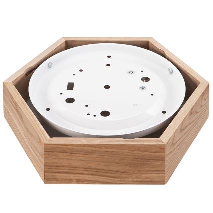 Ceiling light OAK HEX 1xE27/60W/230V d. 32 cm oak